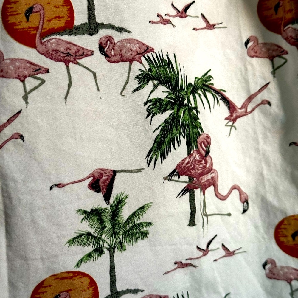 Denim & Flower Flamingo Casual Button Down Short-Sleeve Shirt Men’s Size L - Picture 9 of 11